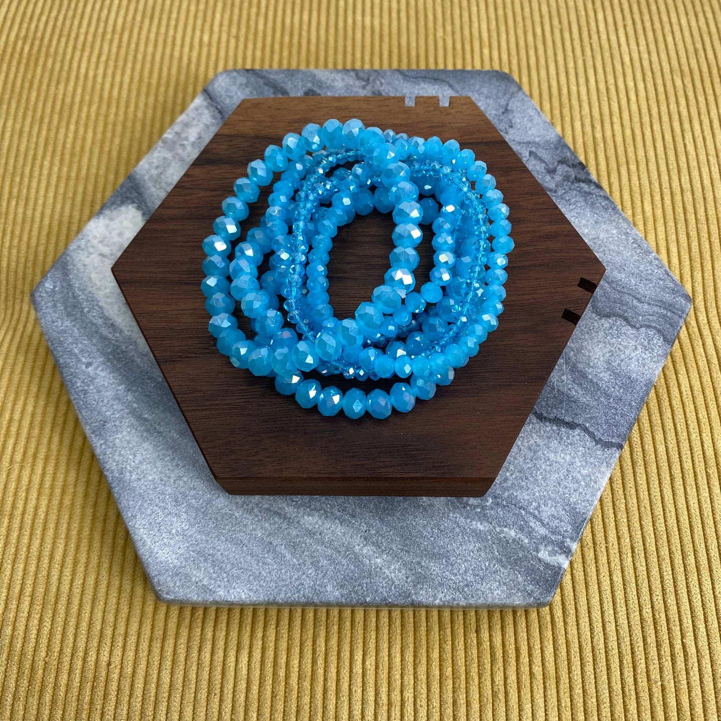 Bracelet Pack - Aqua Blue Bead