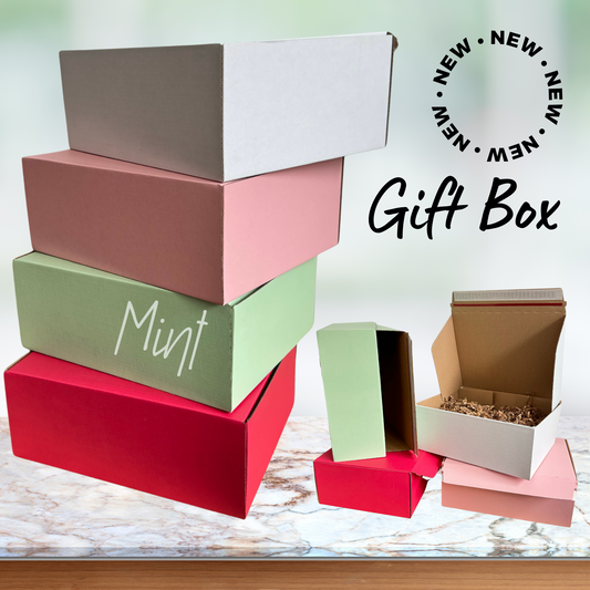 Gift Box with Crinkle Paper - Mint