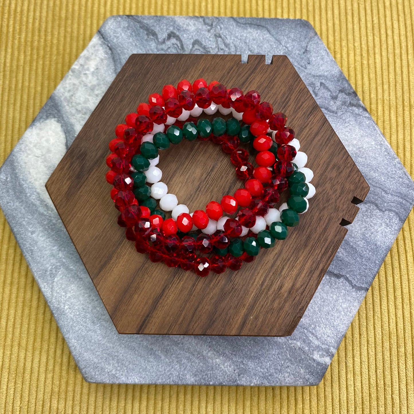 Bracelet Pack - Red + Green Bead